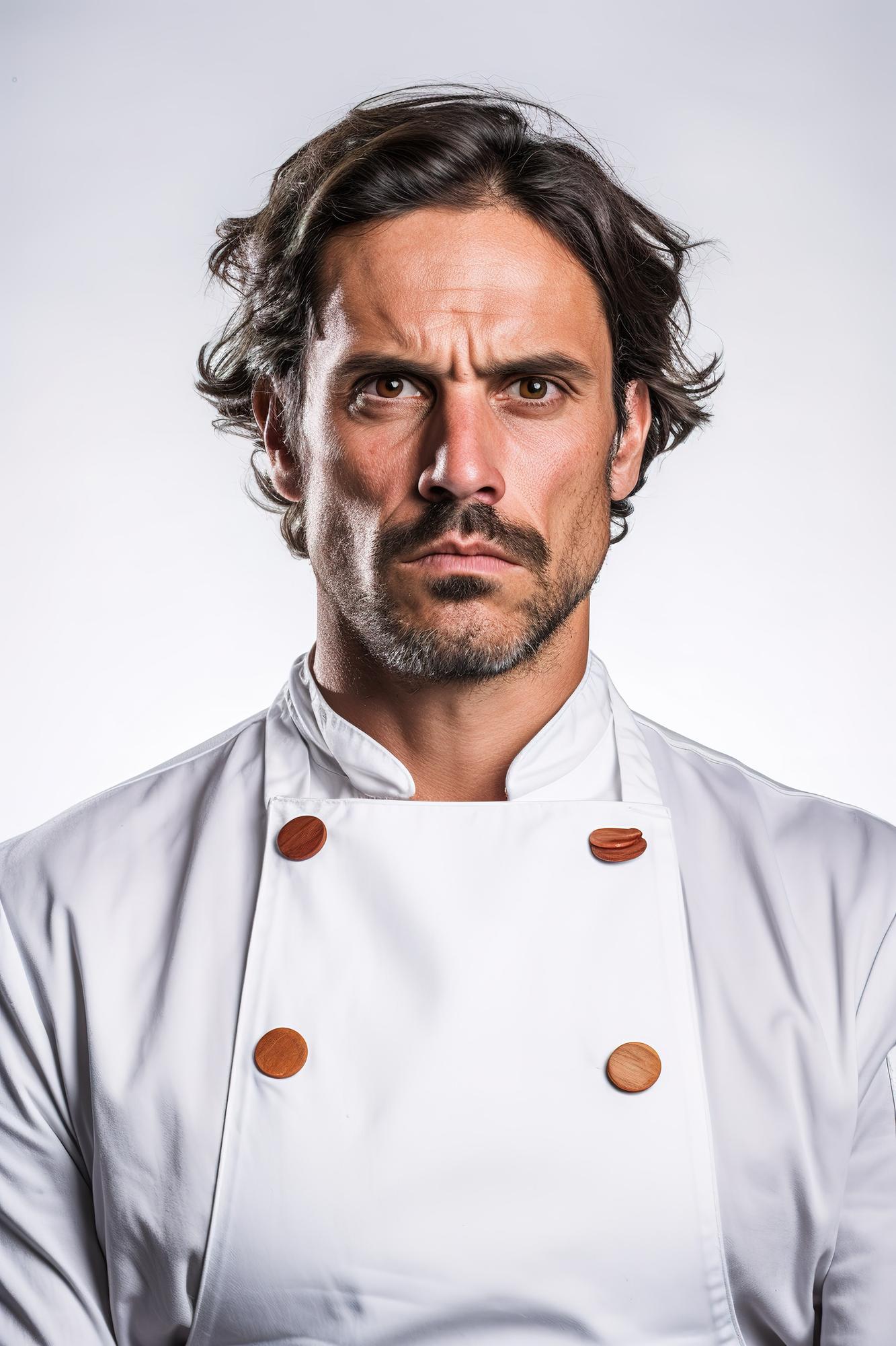 Head chef portrait in studio